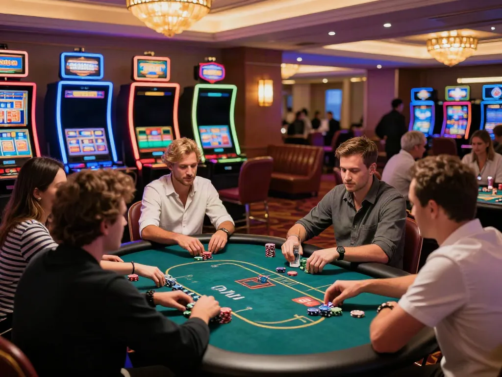 uk casino not on gamstop scene with players enjoying a lively poker game
