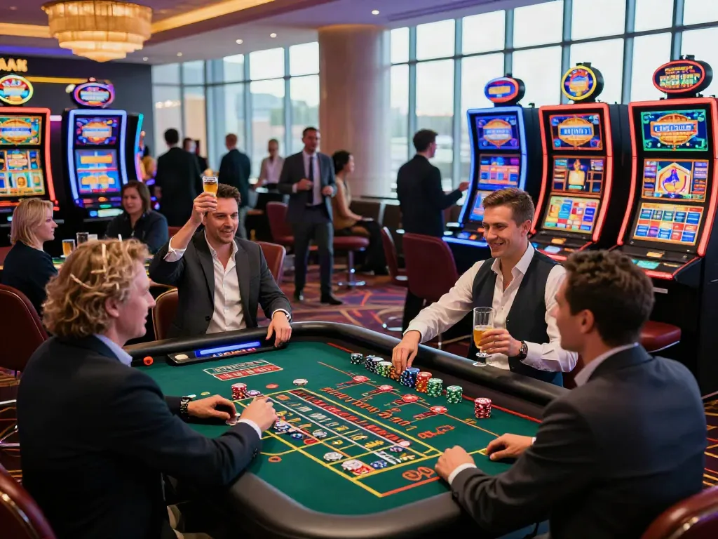 Exciting casino scene showcasing players at games, highlighting uk casino not on gamstop options.