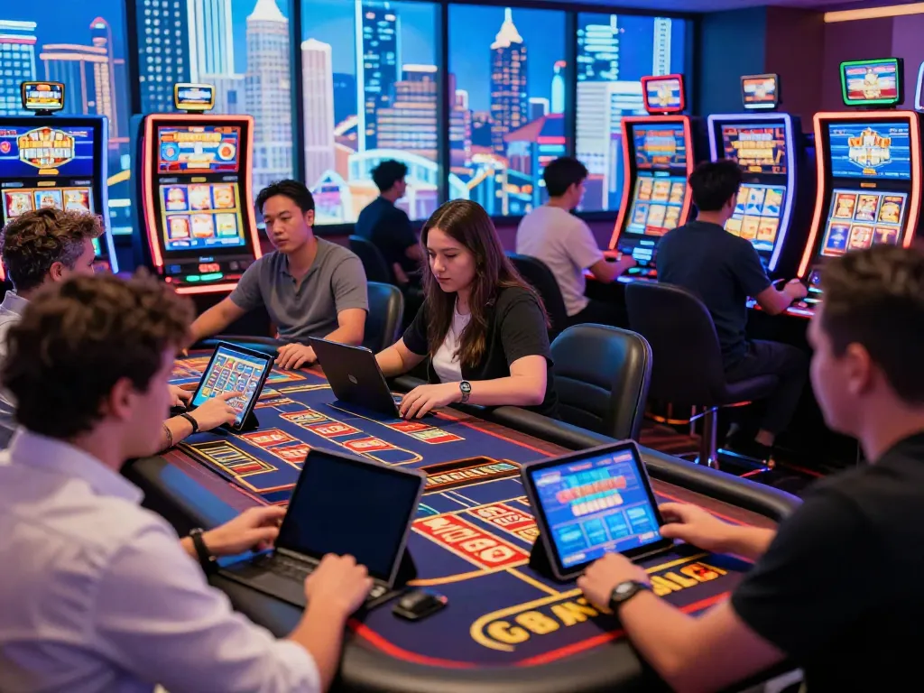 Engaging players at a UK casino not on GamStop enjoying vibrant online gaming experiences.
