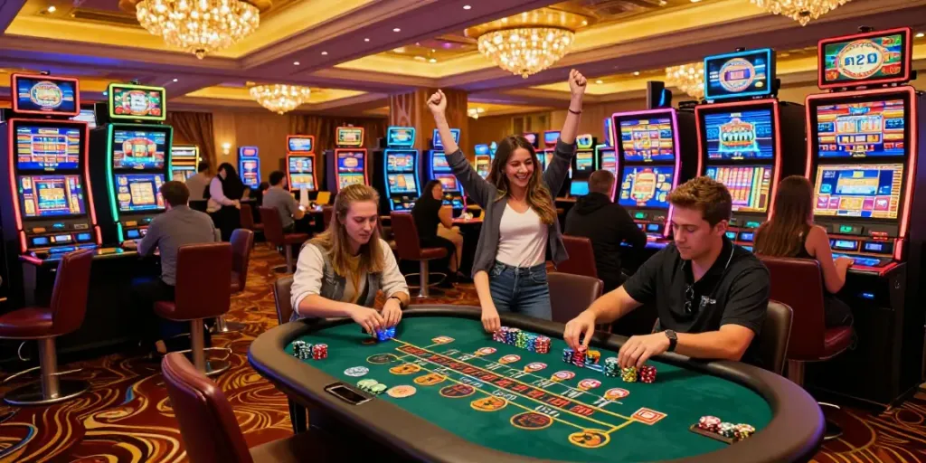 Players enjoying their time at a vibrant uk casino not on gamstop.