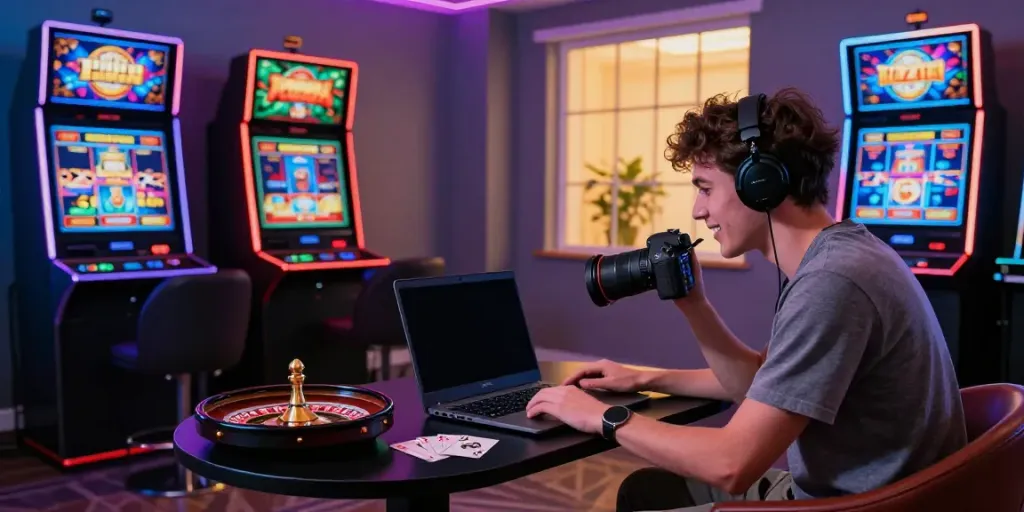 Engaging online gaming setup highlighting the uk casino not on gamstop experience with vibrant decor and popular games.
