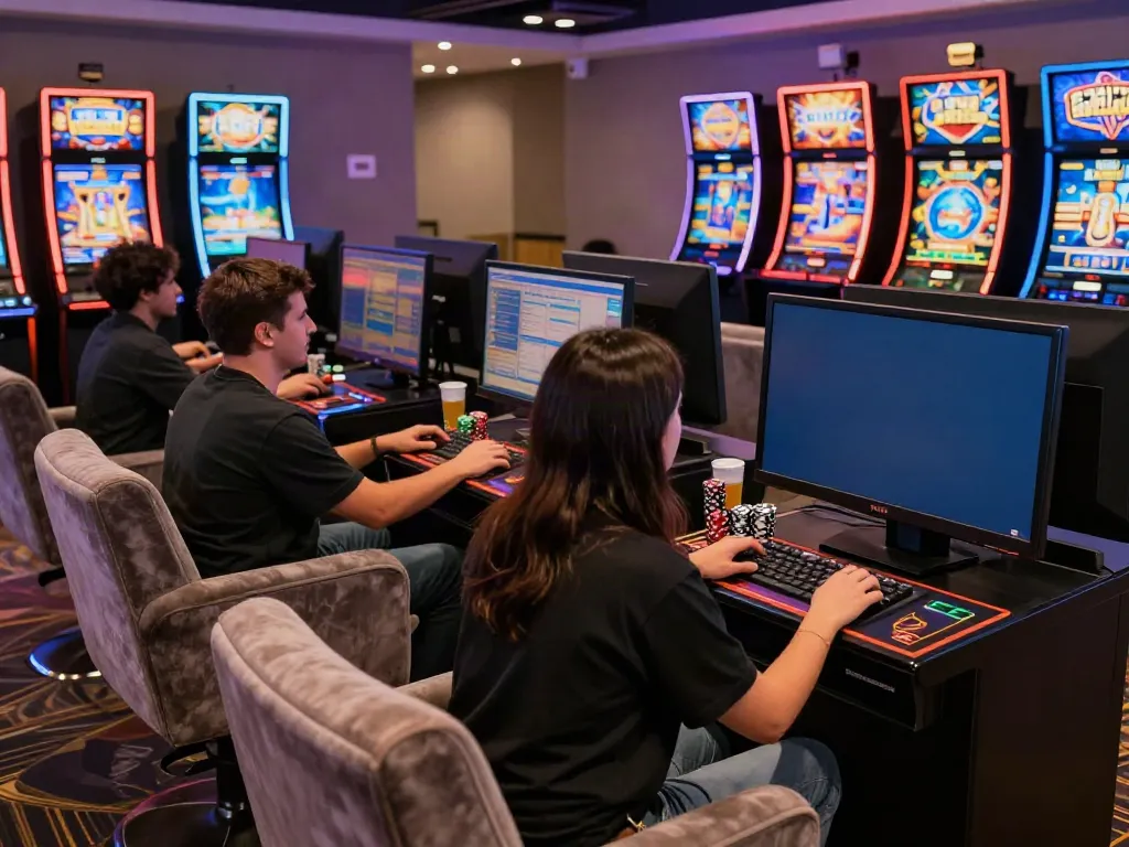 Players engaging in an exciting online casino experience not on GamStop.