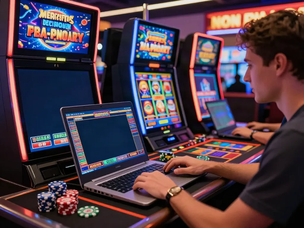 Player enjoying a thrilling experience at a uk casino not on gamstop with vibrant graphics.