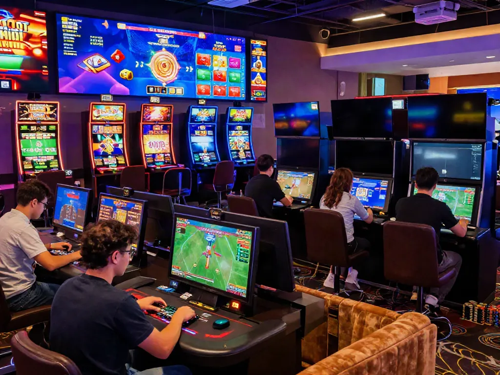 Exciting uk casino not on gamstop scene with diverse players enjoying slots and live gaming.