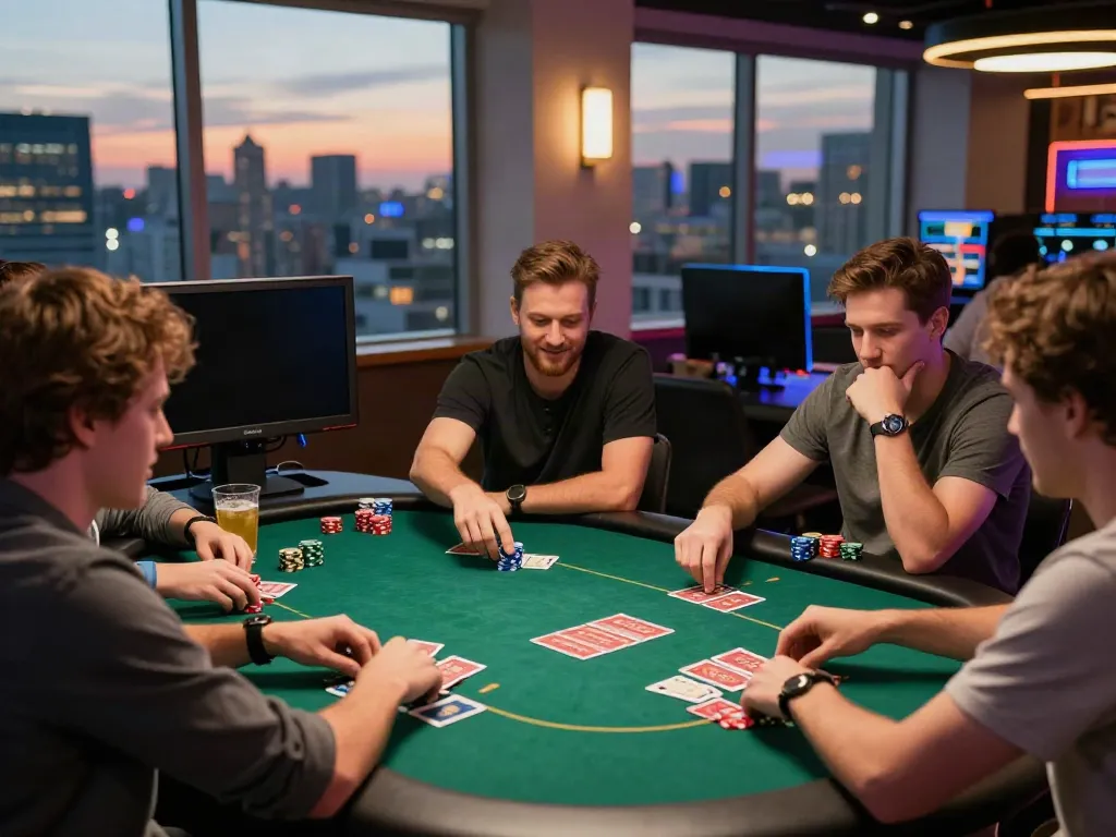 Group enjoying games at a uk casino not on gamstop, highlighting engagement and excitement.