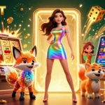 Win big with UFABET's thrilling 3D casino scene featuring vibrant characters, jackpot slots, and immersive gaming.