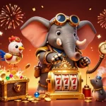 Engage in thrilling slot adventures at 789club with our steampunk elephant and vibrant casino elements.